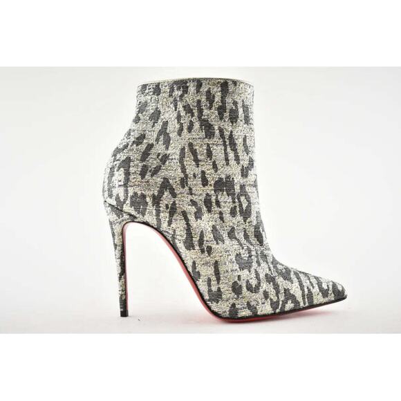 Christian Louboutin So Kate Booty 100 Black Gold Lurex Gigi Ankle Heel Boot 35 - Picture 2 of 8